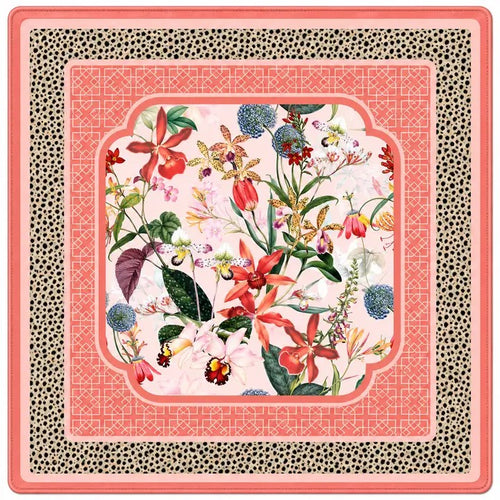 "The Peppi" Peach Spotted Cheetah in Bloom Premium Mahjong Mat – 33"