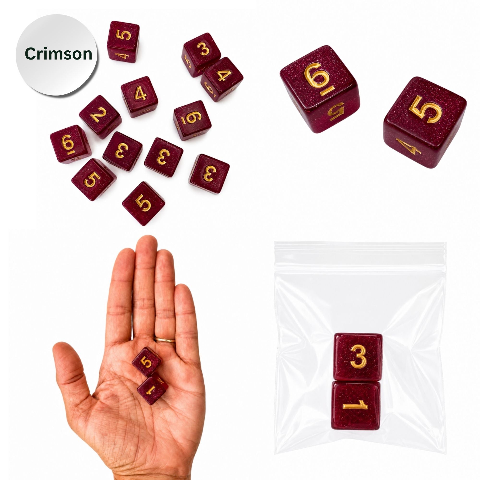 Sparkle Acrylic Mahjong Dice Set – Mahjong Accessories - Premium Mahjong Dice