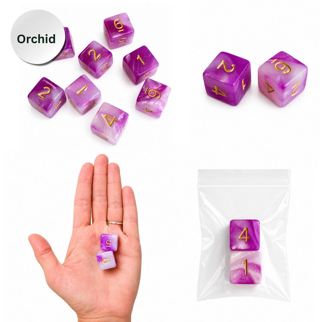 Pearl Acrylic Mahjong Dice Set – Metallic Number Dice - Premium Mahjong Accessories