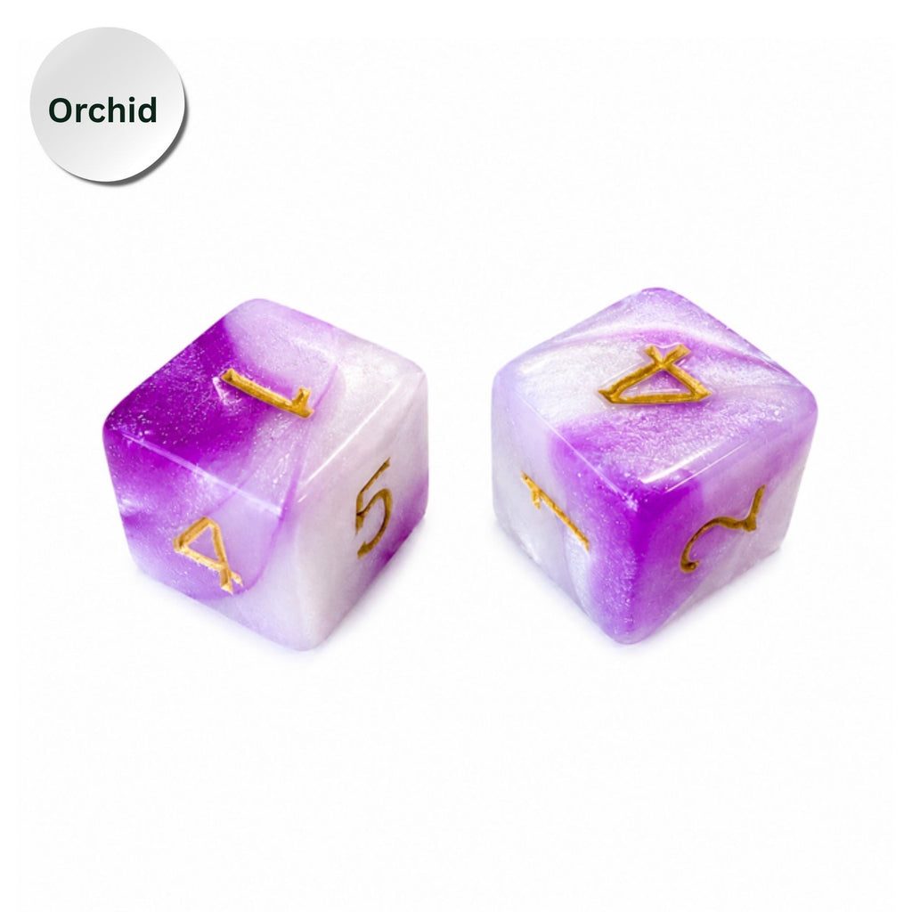 Pearl Acrylic Mahjong Dice Set – Metallic Number Dice - Premium Mahjong Accessories