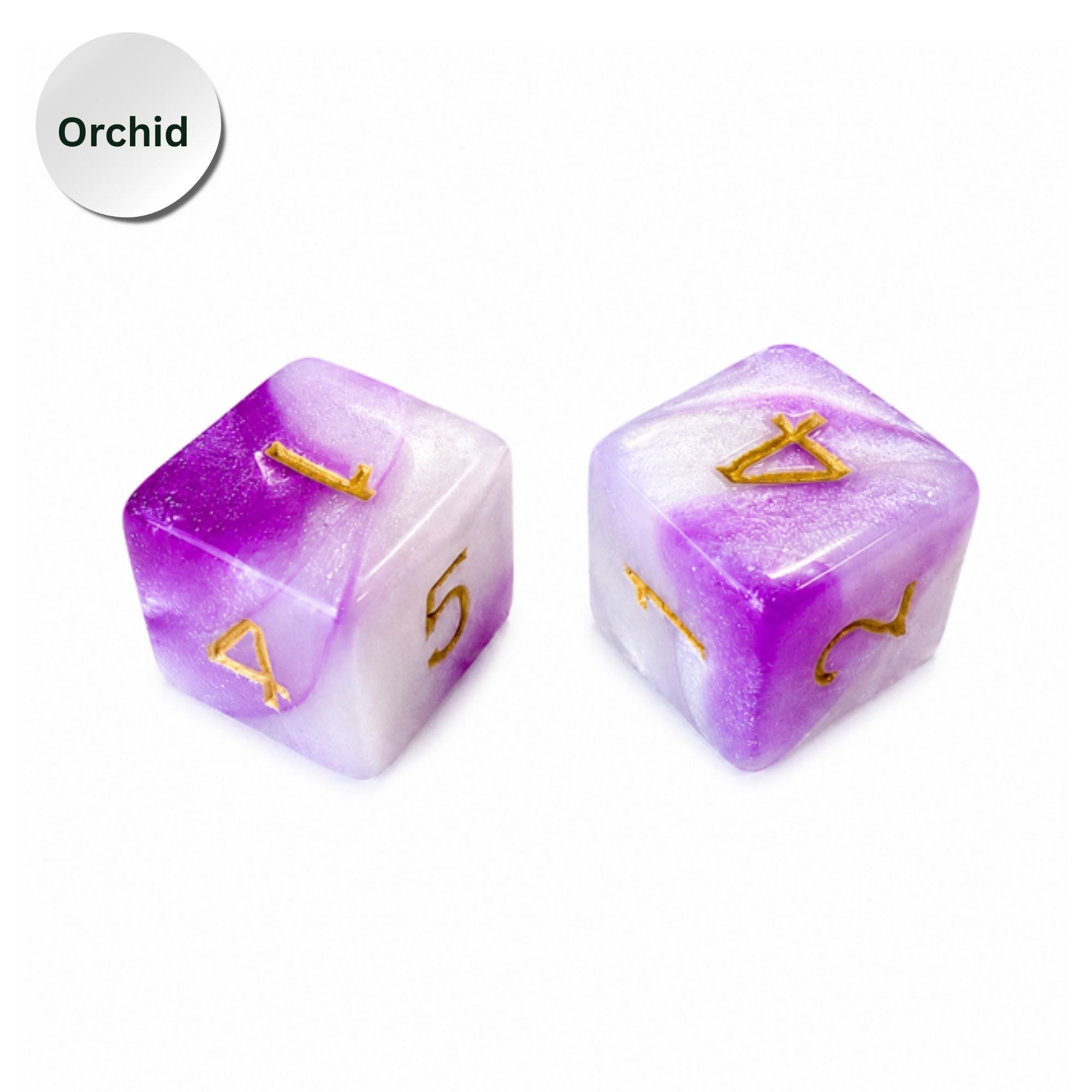Pearl Acrylic Mahjong Dice Set – Metallic Number Dice - Premium Mahjong Accessories