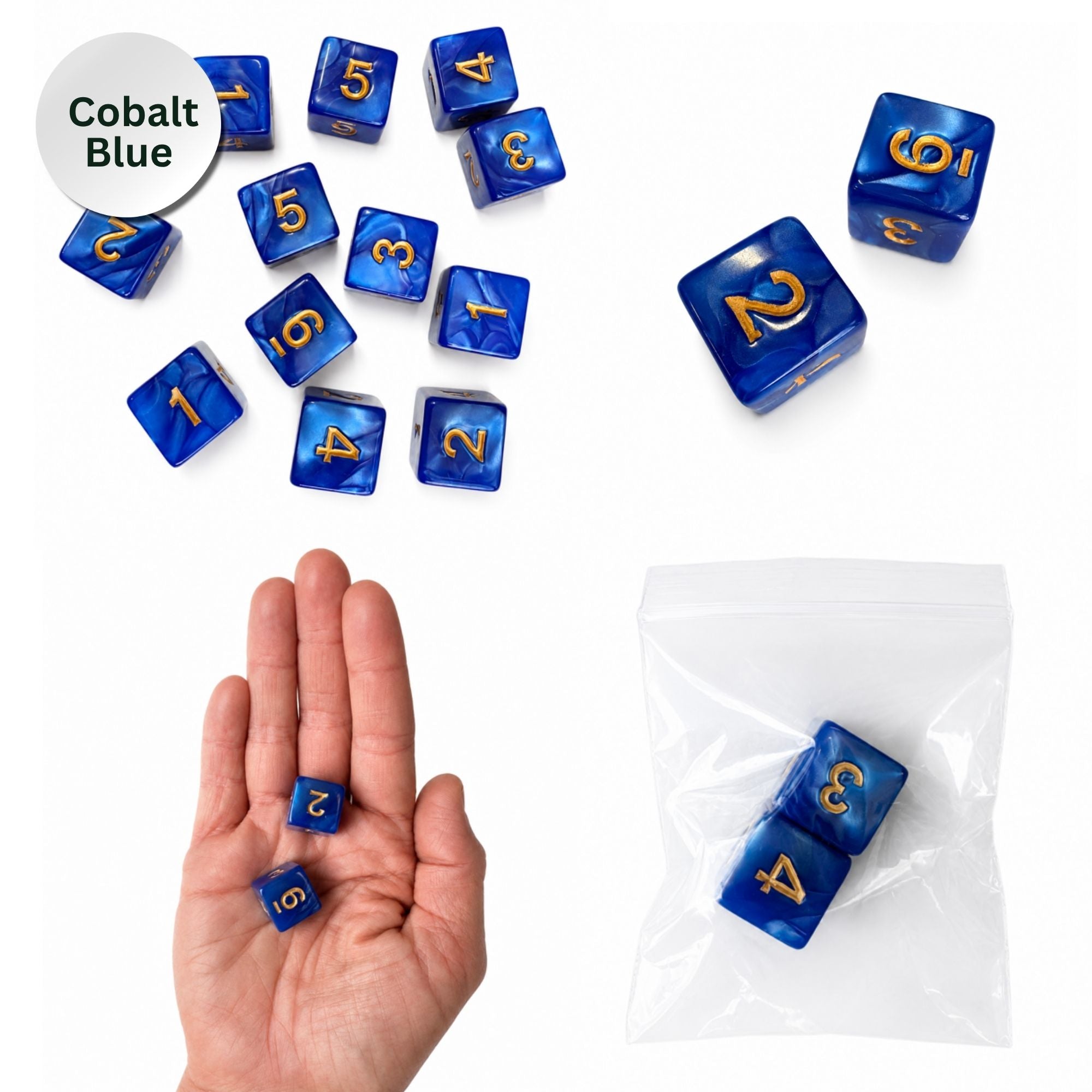 Pearl Acrylic Mahjong Dice Set – Metallic Number Dice - Premium Mahjong Accessories