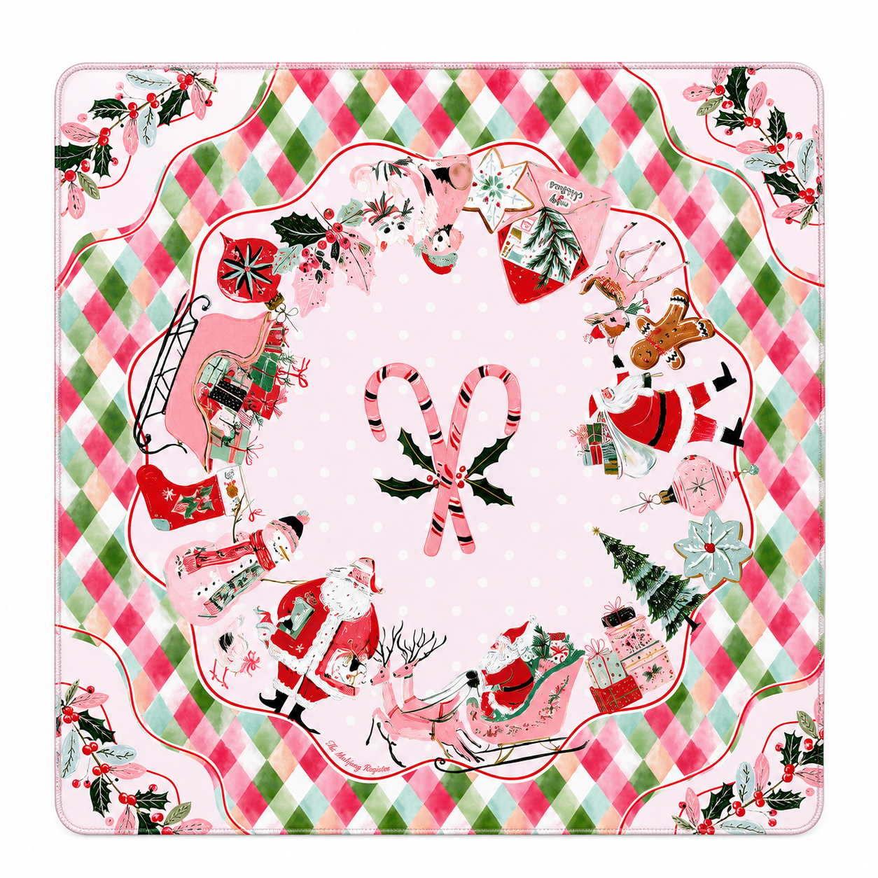 PREORDER - Holly Jolly Christmas Mahjong Mat – 33" - Estimated Ship Oct 1st 2026