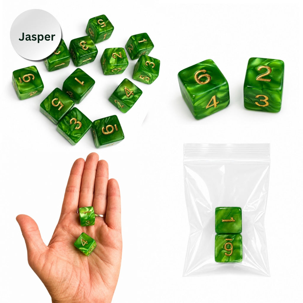Pearl Acrylic Mahjong Dice Set – Metallic Number Dice - Premium Mahjong Accessories