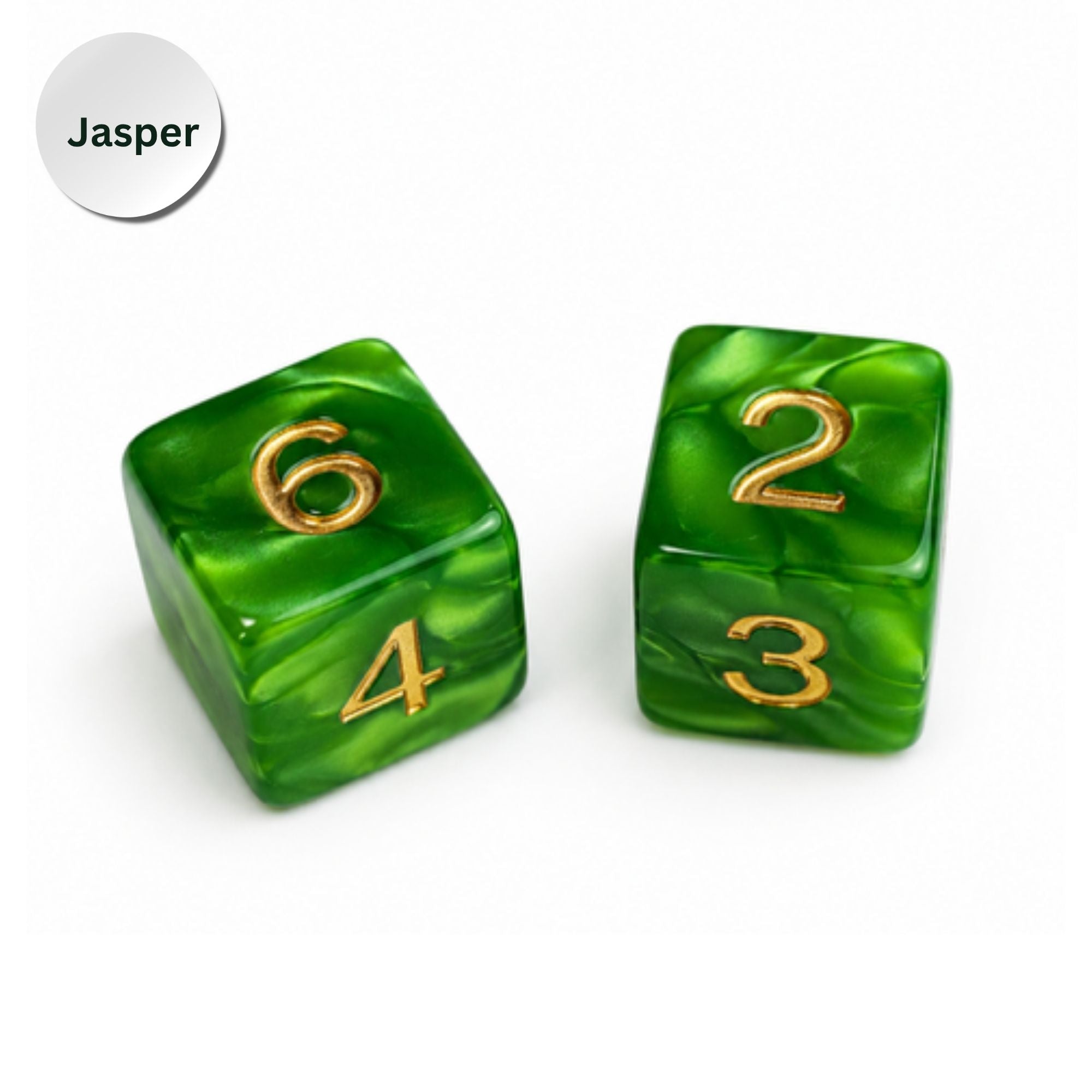Pearl Acrylic Mahjong Dice Set – Metallic Number Dice - Premium Mahjong Accessories