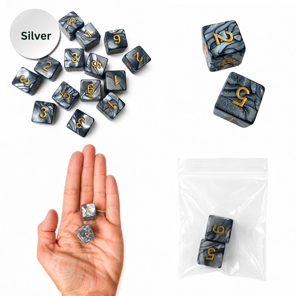 Pearl Acrylic Mahjong Dice Set – Metallic Number Dice - Premium Mahjong Accessories