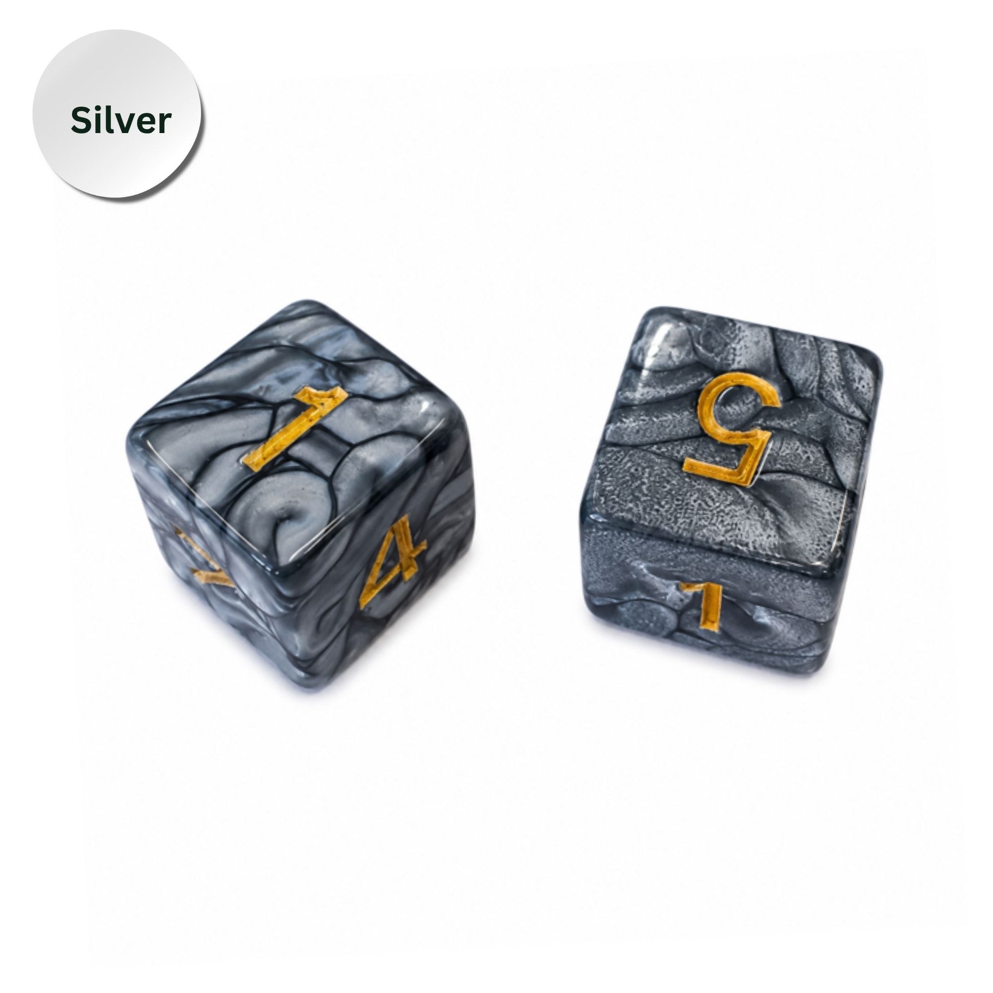 Pearl Acrylic Mahjong Dice Set – Metallic Number Dice - Premium Mahjong Accessories