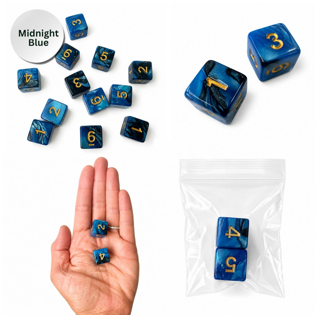 Pearl Acrylic Mahjong Dice Set – Metallic Number Dice - Premium Mahjong Accessories