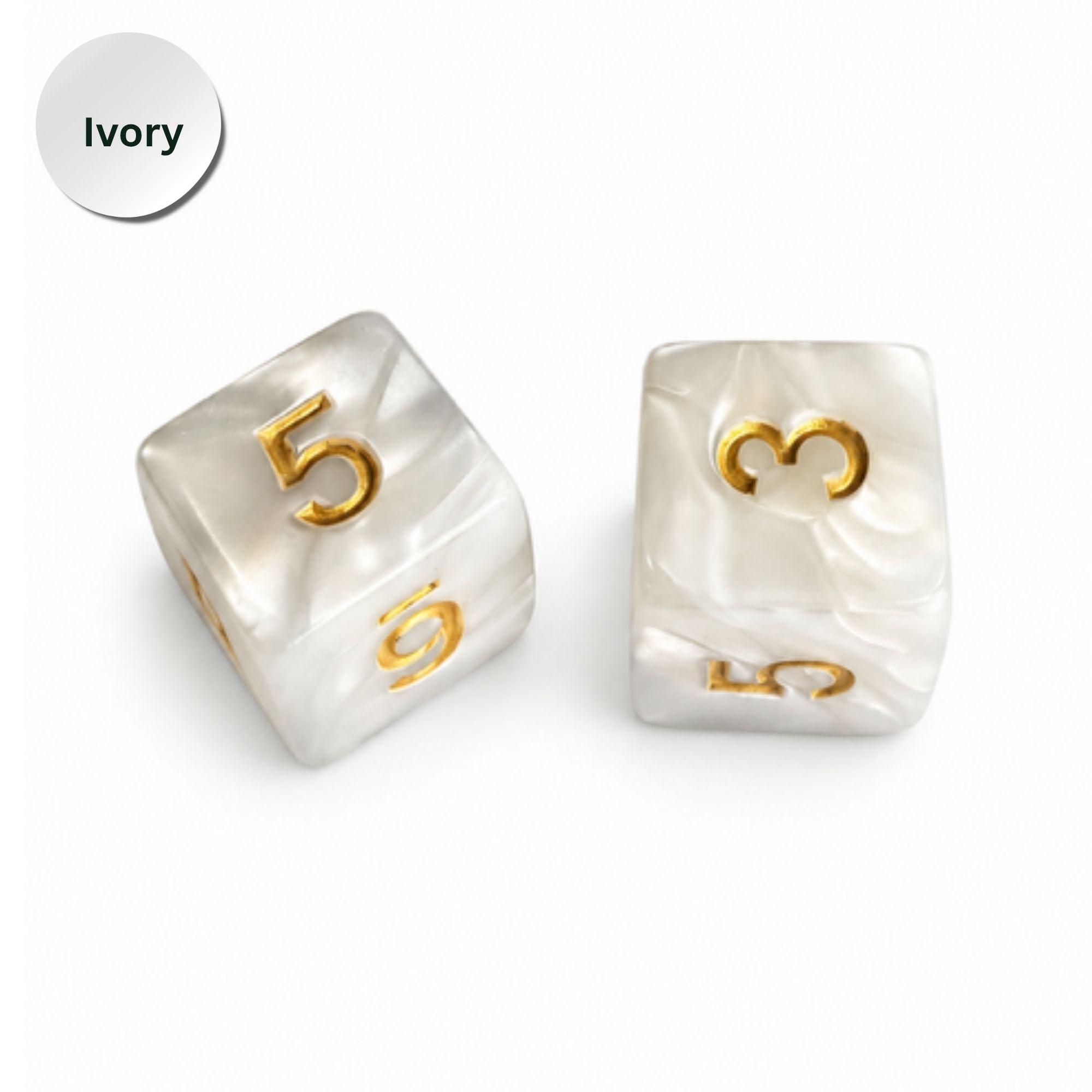 Pearl Acrylic Mahjong Dice Set – Metallic Number Dice - Premium Mahjong Accessories