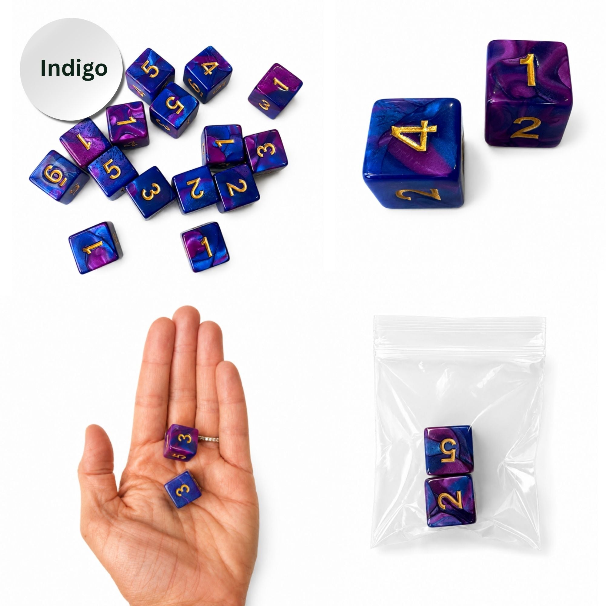 Pearl Acrylic Mahjong Dice Set – Metallic Number Dice - Premium Mahjong Accessories