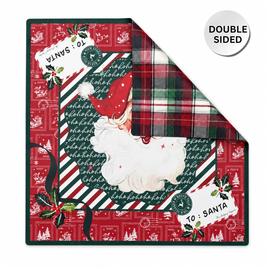 PRE-ORDER - Letters to Santa Double-Sided Leatherette Mahjong Mat 31.5" x 31.5"
