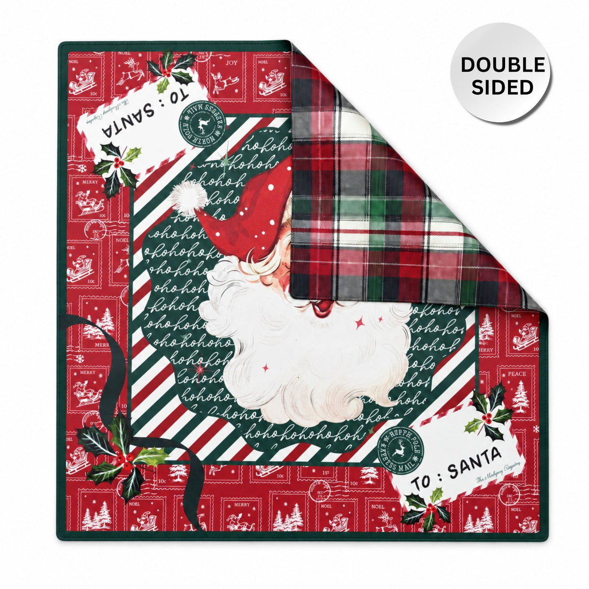 PRE-ORDER - Letters to Santa Double-Sided Leatherette Mahjong Mat 31.5" x 31.5"