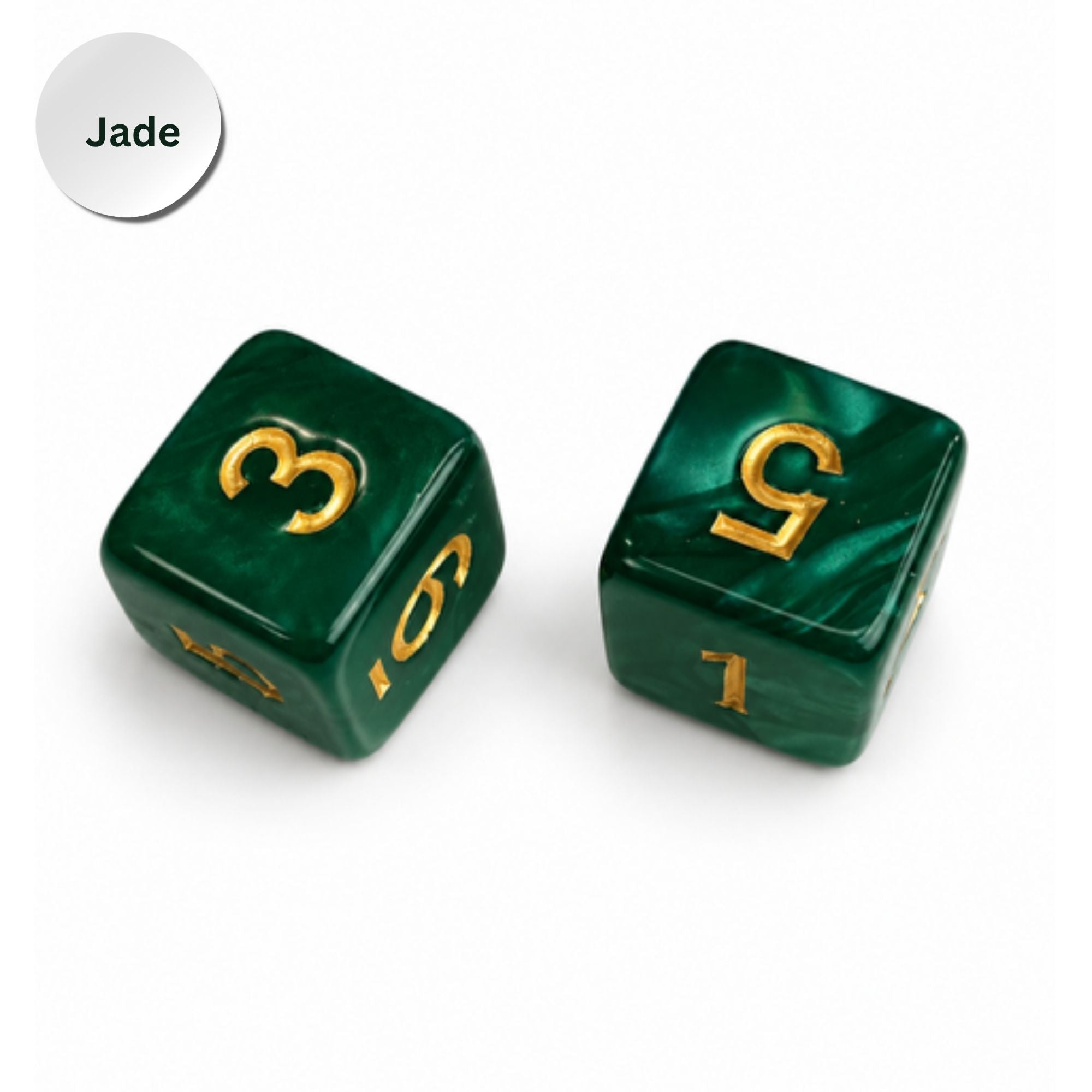 Pearl Acrylic Mahjong Dice Set – Metallic Number Dice - Premium Mahjong Accessories
