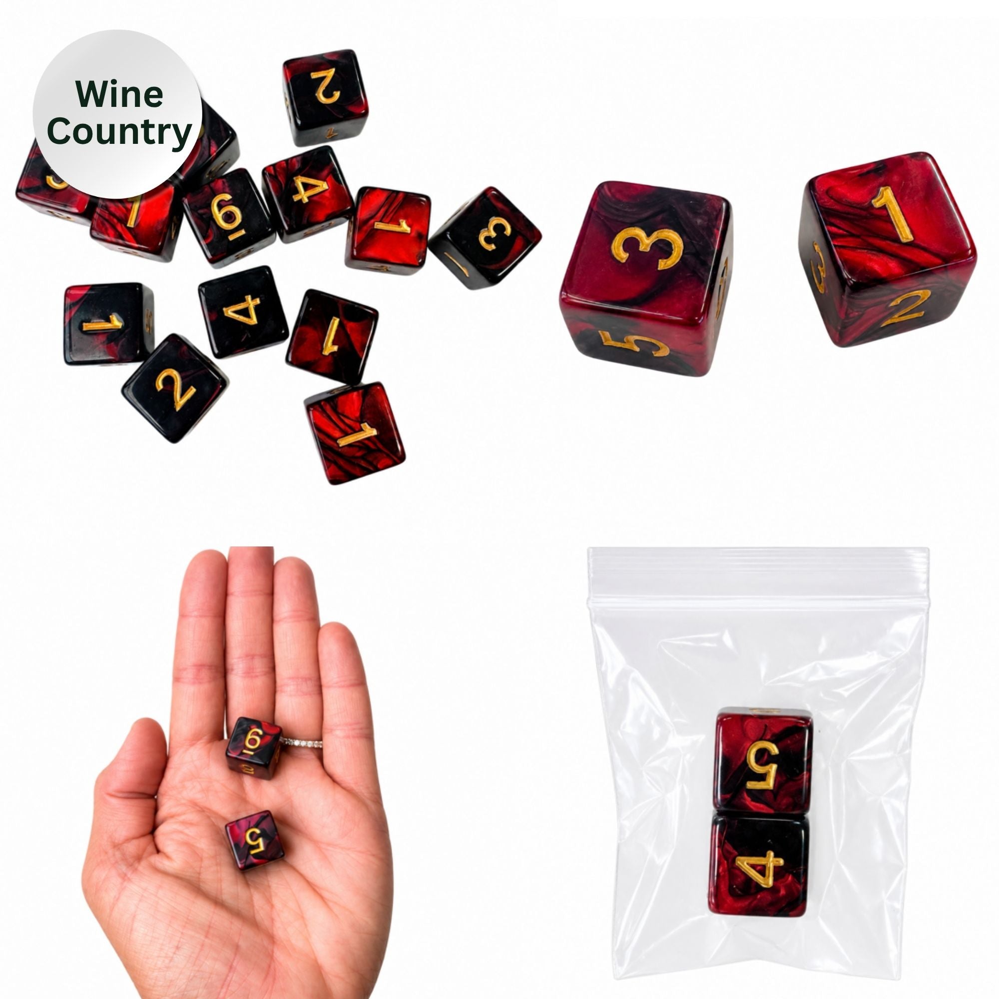 Pearl Acrylic Mahjong Dice Set – Metallic Number Dice - Premium Mahjong Accessories
