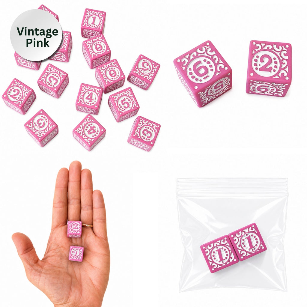 Vintage Pink Mahjong Hand Painted Specialty Dice Set – Specialty Game Accessories