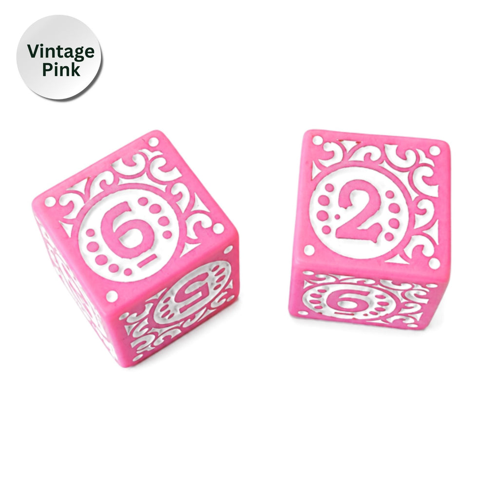 Vintage Pink Mahjong Hand Painted Specialty Dice Set – Specialty Game Accessories