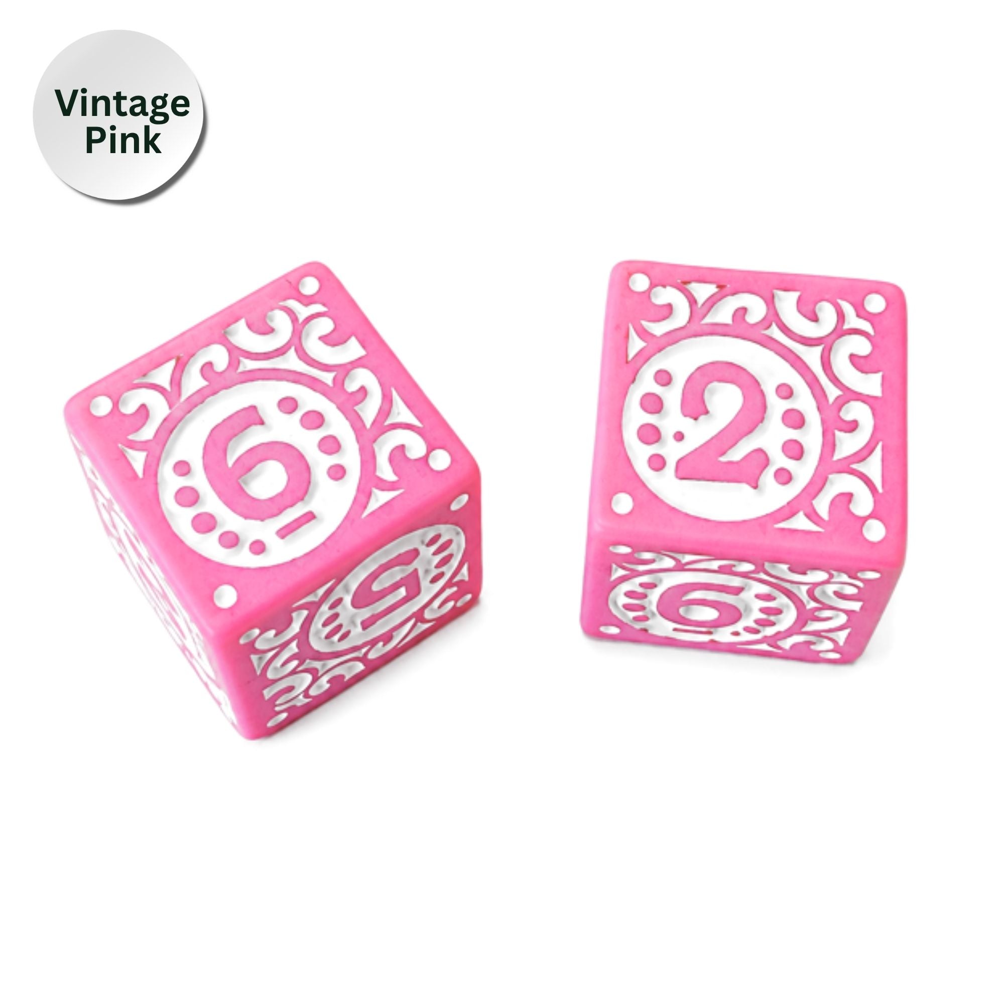 Vintage Pink Mahjong Hand Painted Specialty Dice Set – Specialty Game Accessories