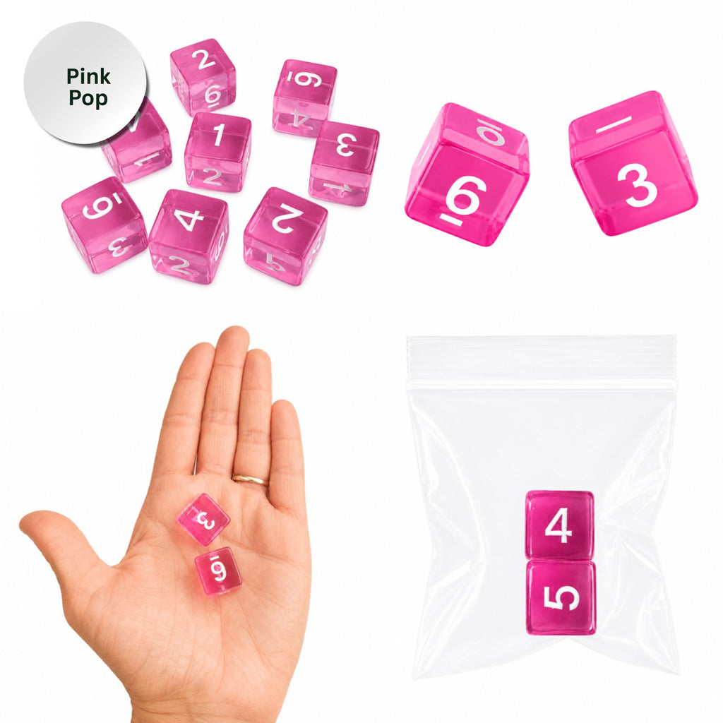 Specialty Mahjong Dice – Bright Translucent Acrylic (Set of 2)
