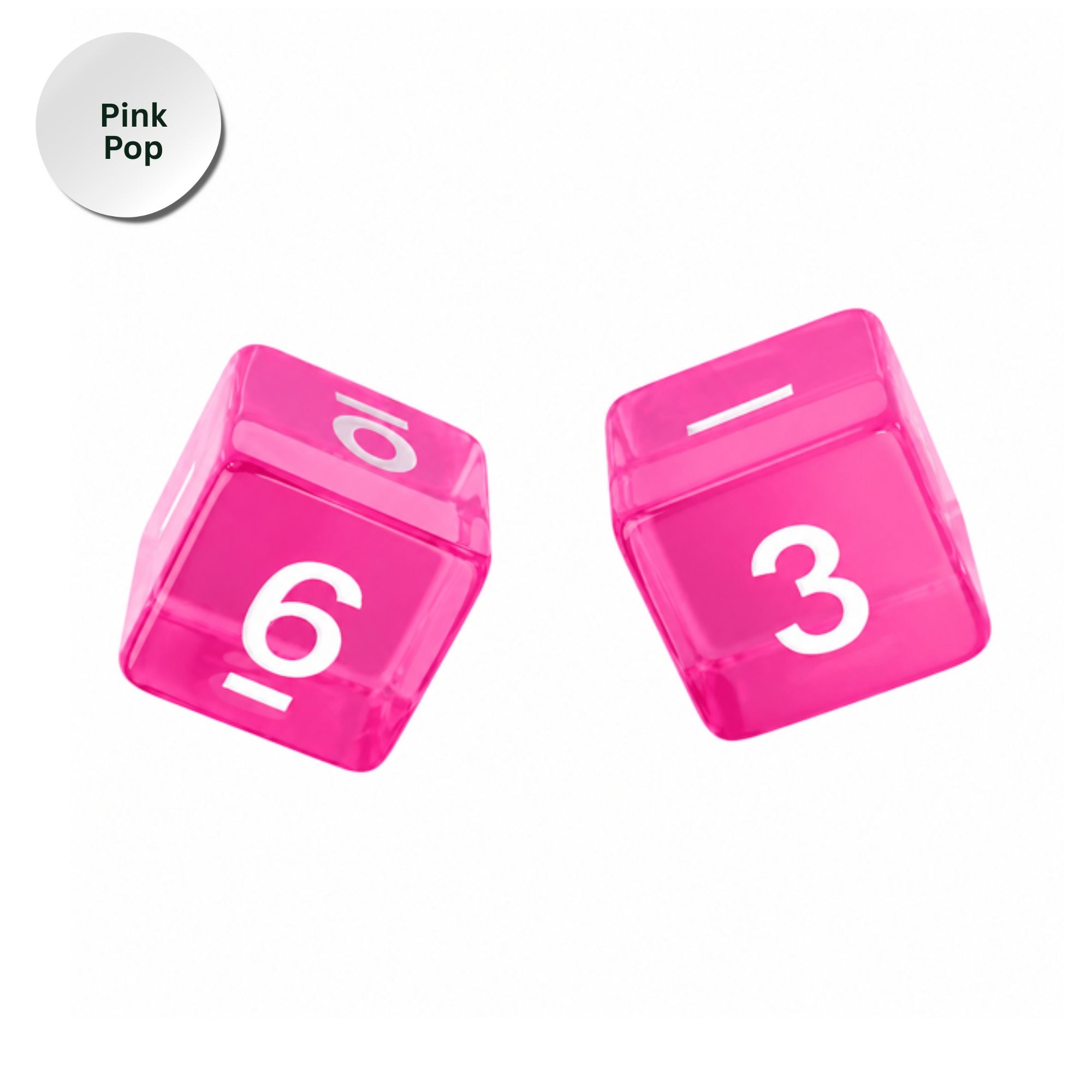 Specialty Mahjong Dice – Bright Translucent Acrylic (Set of 2)