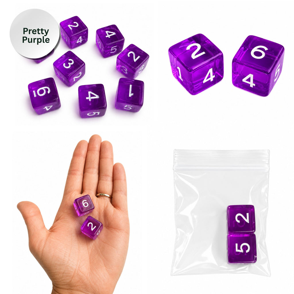 Specialty Mahjong Dice – Bright Translucent Acrylic (Set of 2)