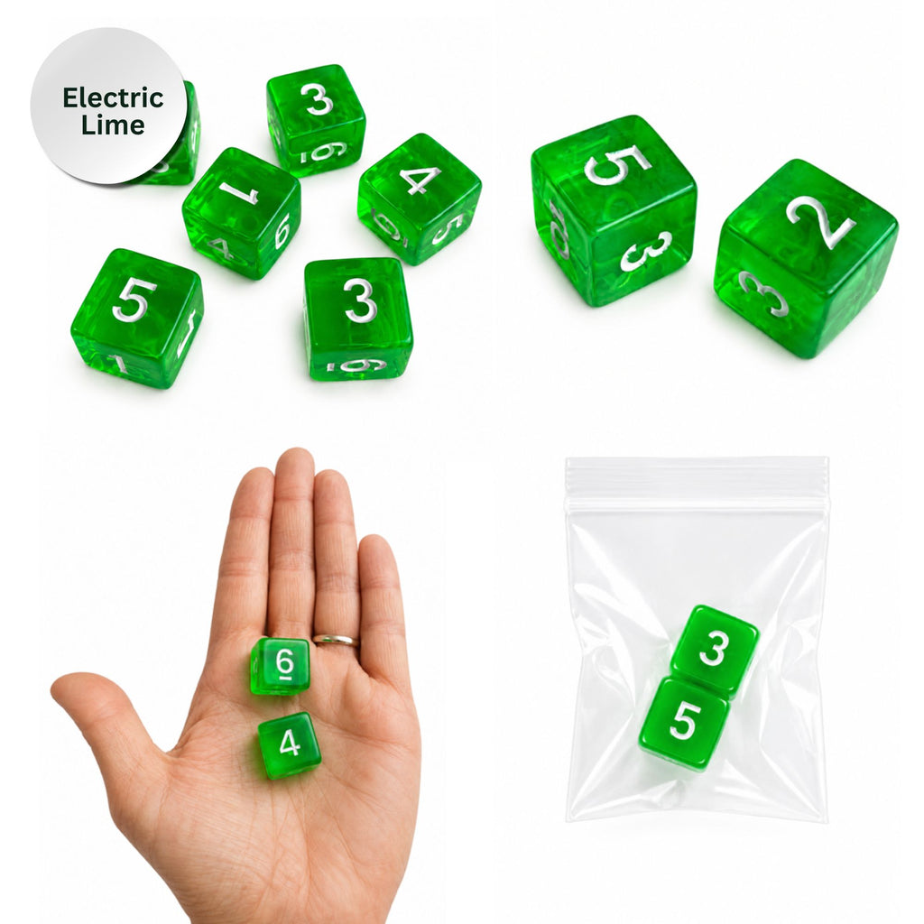 Specialty Mahjong Dice – Bright Translucent Acrylic (Set of 2)