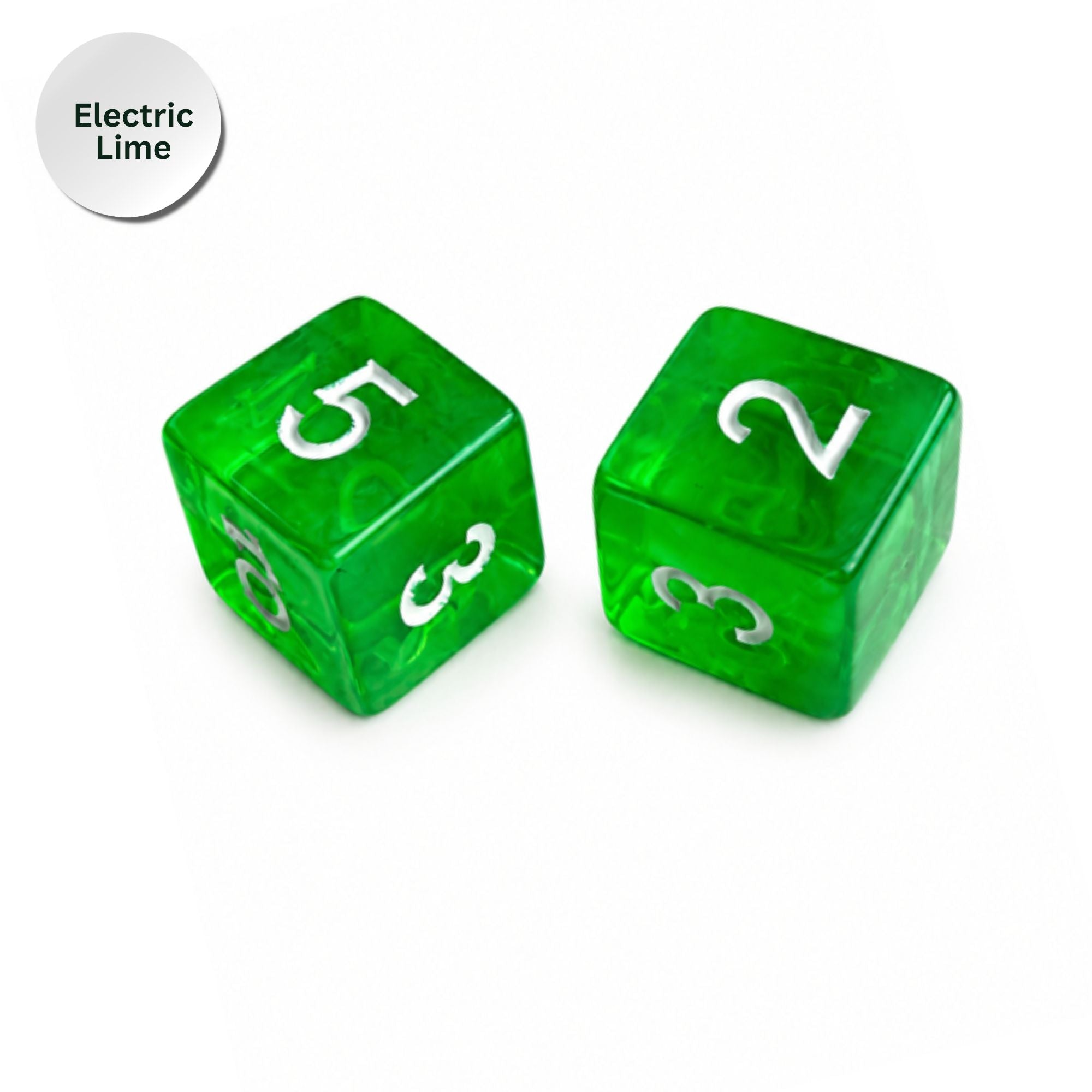 Specialty Mahjong Dice – Bright Translucent Acrylic (Set of 2)