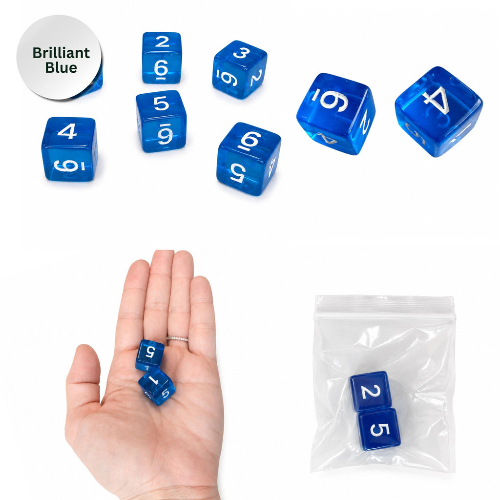 Specialty Mahjong Dice – Bright Translucent Acrylic (Set of 2)