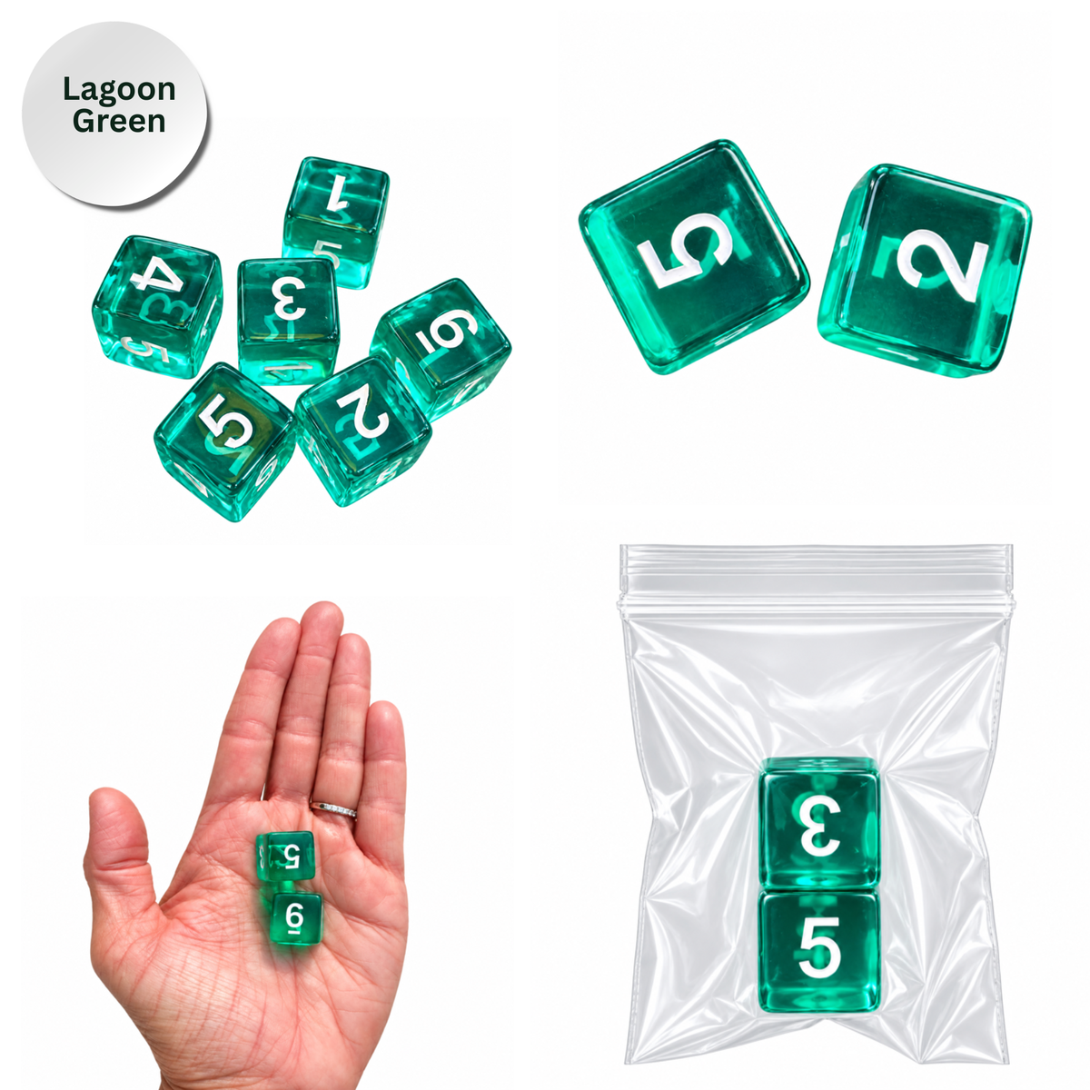 Specialty Jelly Mahjong Dice – Bright Translucent Acrylic (Set of 2)