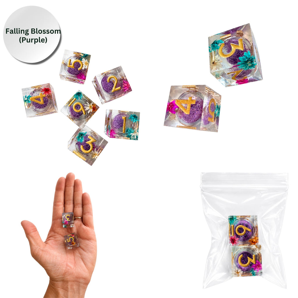 Falling Blossom Dice Collection- Mahjong Dice (Set of 2)