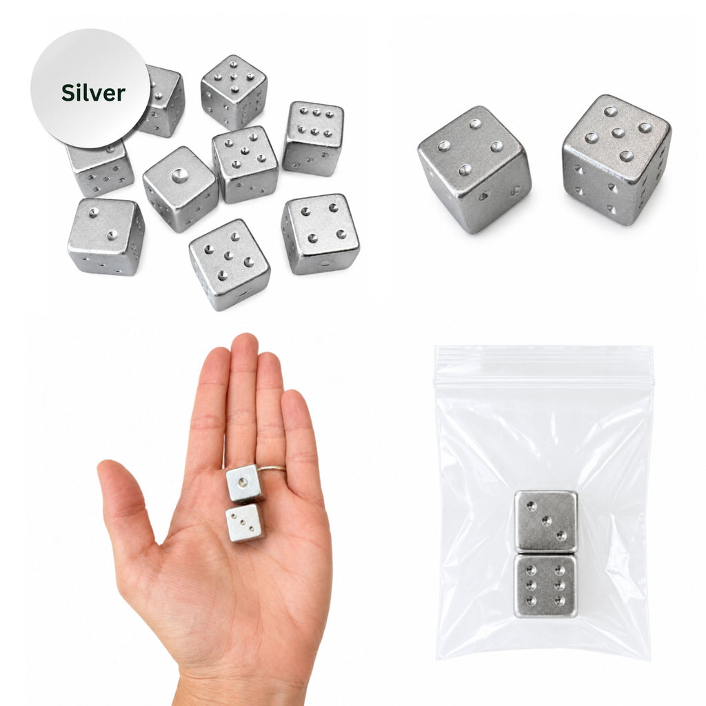 Luxe Mahjong Dice Set – Specialty Game Accessories - Gold and Silver