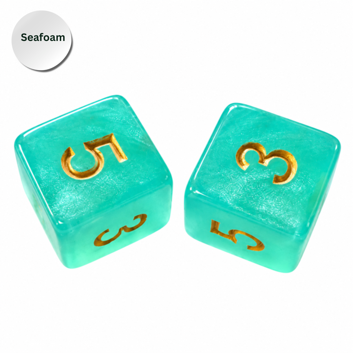 Pearl Acrylic Mahjong Dice Set – Metallic Number Dice - Premium Mahjong Accessories