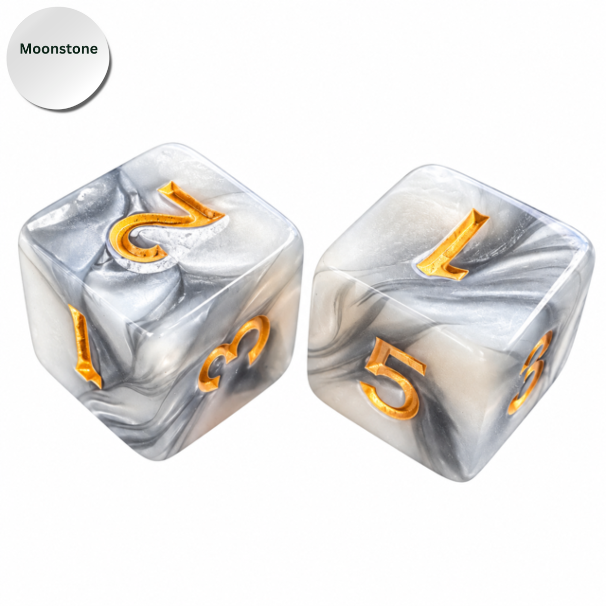 Pearl Acrylic Mahjong Dice Set – Metallic Number Dice - Premium Mahjong Accessories