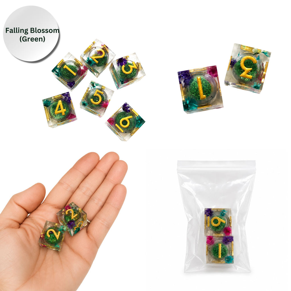 Falling Blossom Dice Collection- Mahjong Dice (Set of 2)