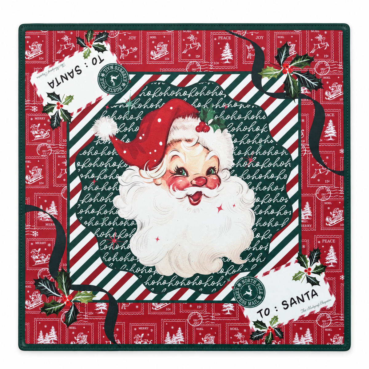 PRE-ORDER - Letters to Santa Double-Sided Leatherette Mahjong Mat 31.5" x 31.5"