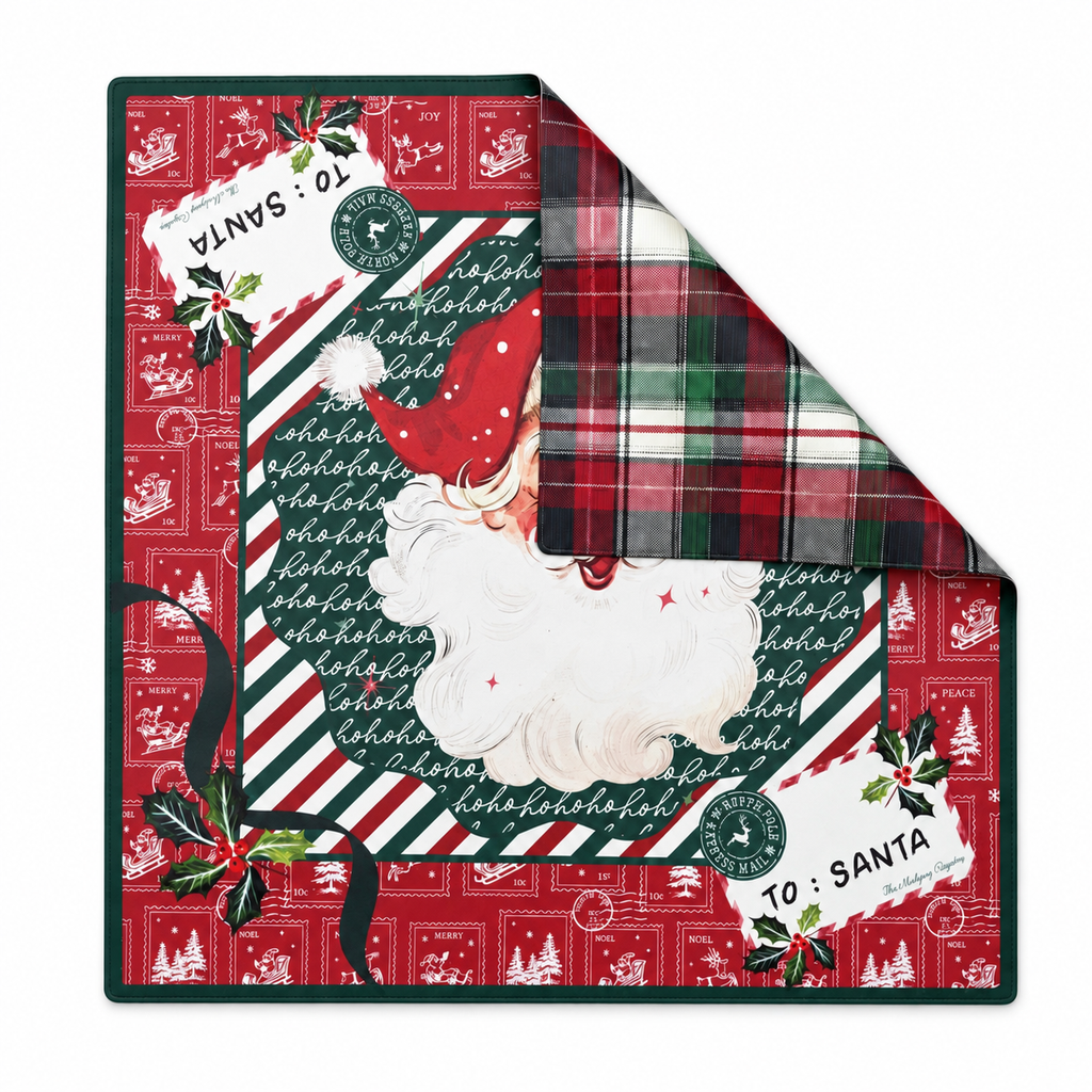 PRE-ORDER - Letters to Santa Double-Sided Leatherette Mahjong Mat 31.5" x 31.5"
