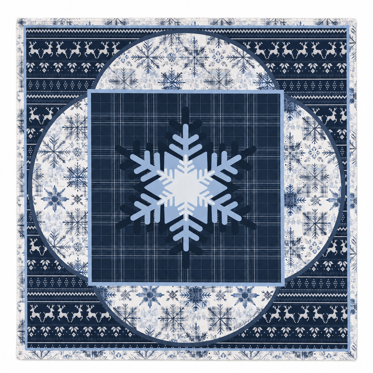 PRE-ORDER - Snowflake Lodge Premium Mahjong Mat – 33" - Estimated Ship Sep 25th 2026
