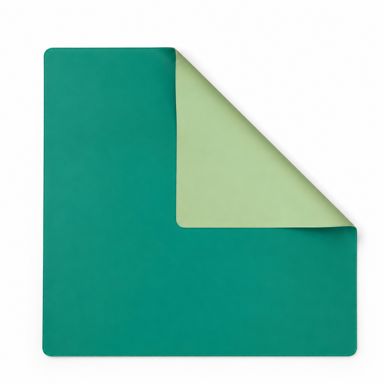 PRE-ORDER - Emerald Teal & Celedon Green Double-Sided Leatherette Mahjong Mat – 33" x 33" - Estimated Ship Oct 9th