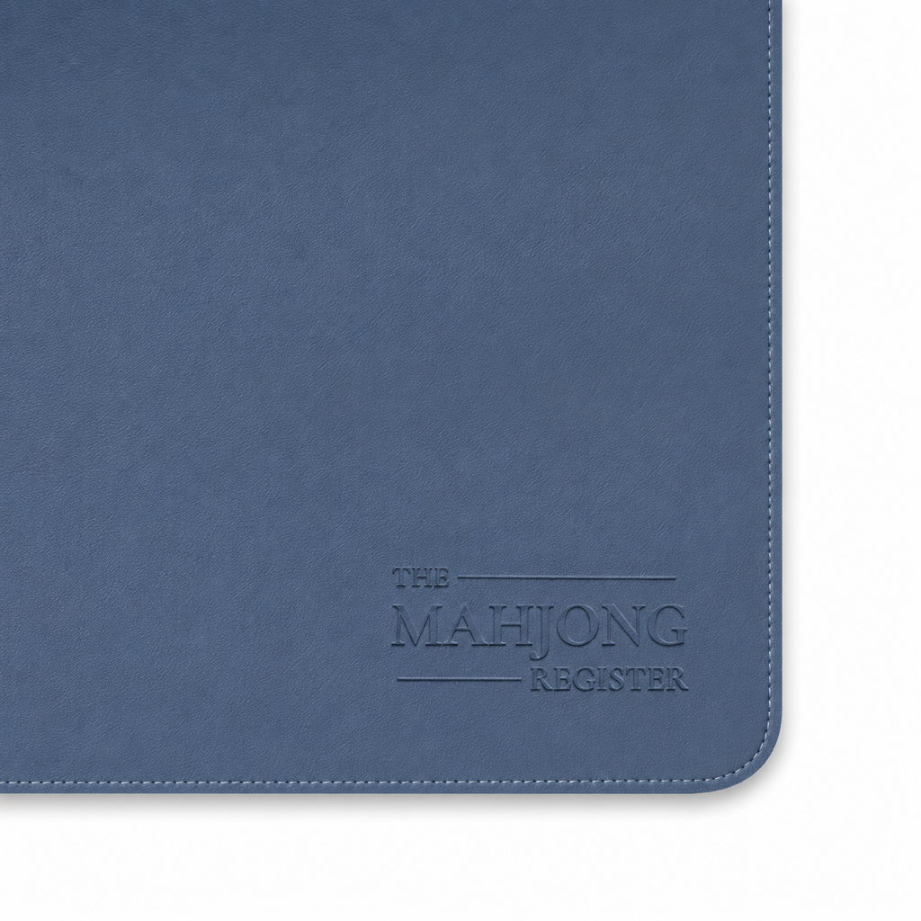PRE-ORDER - Seafoam Green & Slate Blue Double-Sided Leatherette Mahjong Mat – 33" x 33" - Estimated Ship Oct 9th