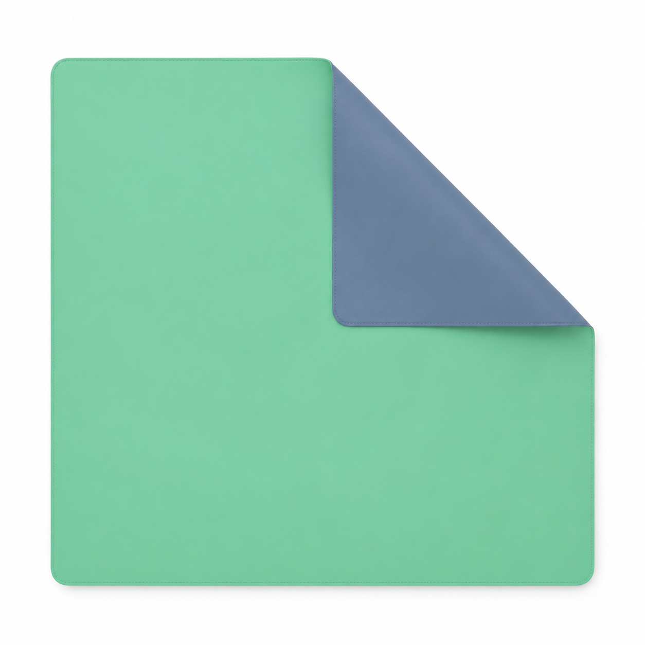 PRE-ORDER - Seafoam Green & Slate Blue Double-Sided Leatherette Mahjong Mat – 33" x 33" - Estimated Ship Oct 9th