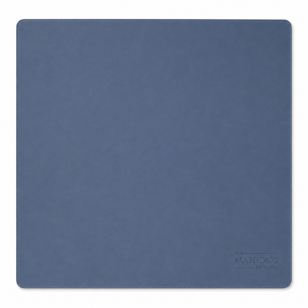 PRE-ORDER - Seafoam Green & Slate Blue Double-Sided Leatherette Mahjong Mat – 33" x 33" - Estimated Ship Oct 9th