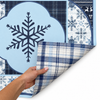 PRE-ORDER - Snowflake Reindeer Lodge Double-Sided Leatherette Mahjong Mat 31.5" x 31.5"