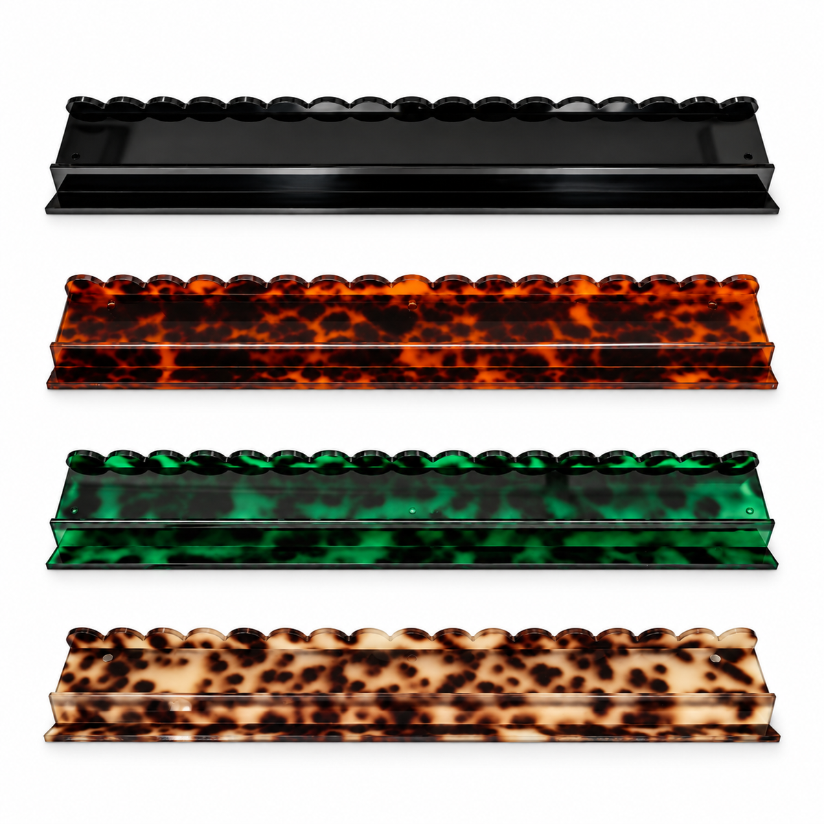 Signature Collection Acrylic Mahjong Racks – Set of 4, 20" Luxury Tile Holders