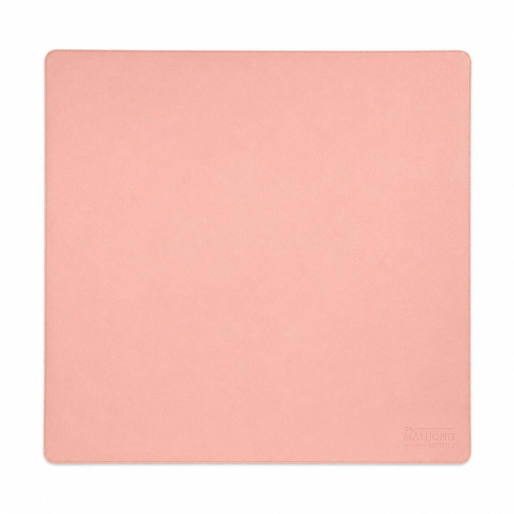 PRE-ORDER - Coral & Aqua Double-Sided Leatherette Mahjong Mat – 33" x 33" - Estimated Ship Oct 9th