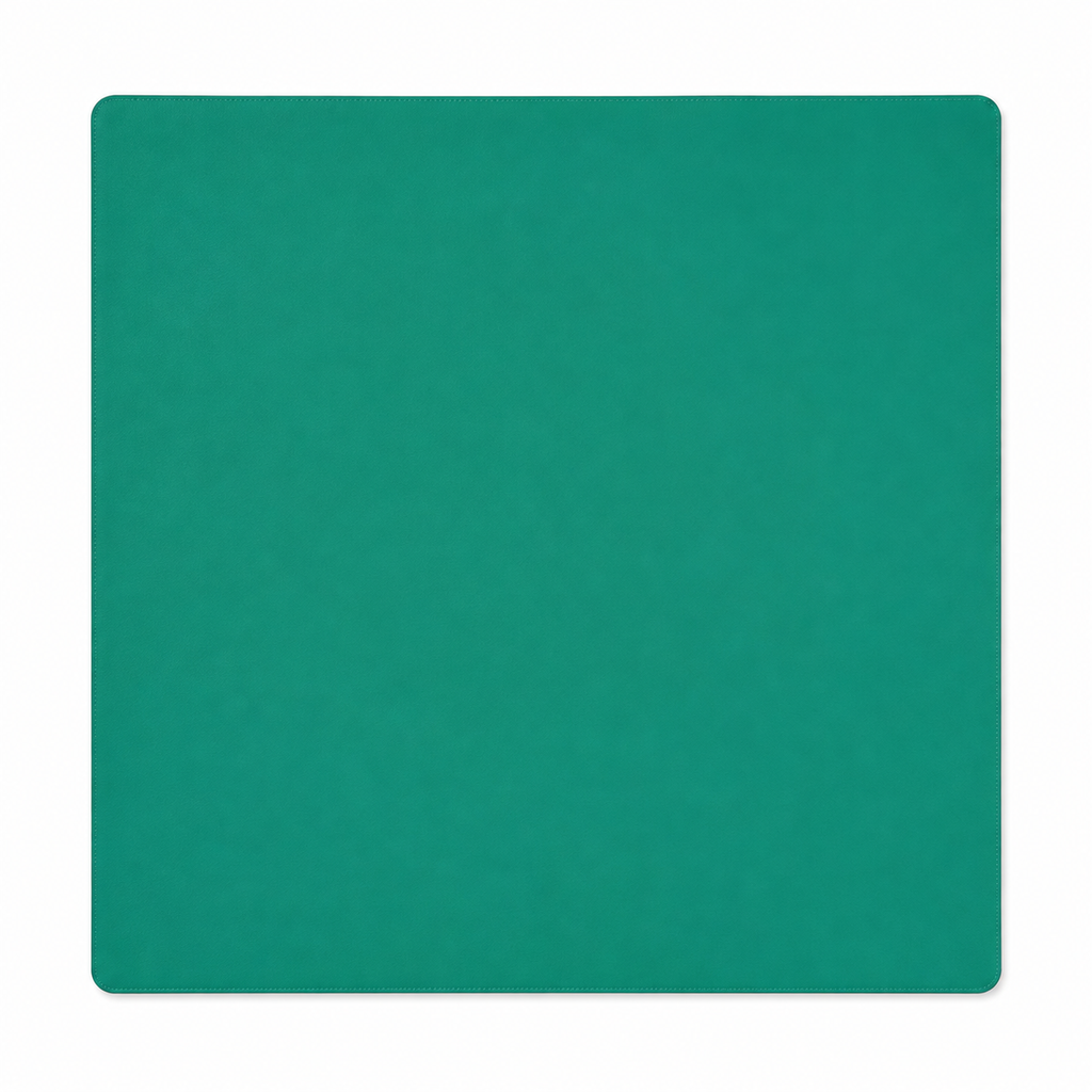 PRE-ORDER - Emerald Teal & Celedon Green Double-Sided Leatherette Mahjong Mat – 33" x 33" - Estimated Ship Oct 9th