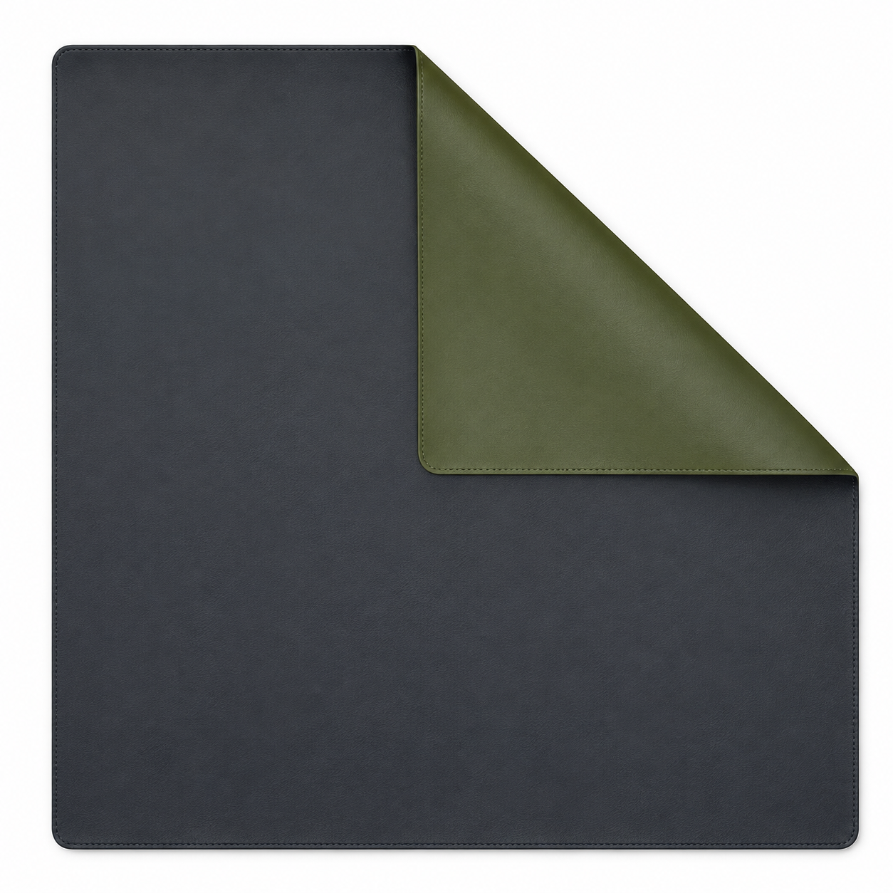 PRE-ORDER - Hunter Green & Navy Double-Sided Leatherette Mahjong Mat – 33" x 33" - Estimated Ship Oct 9th