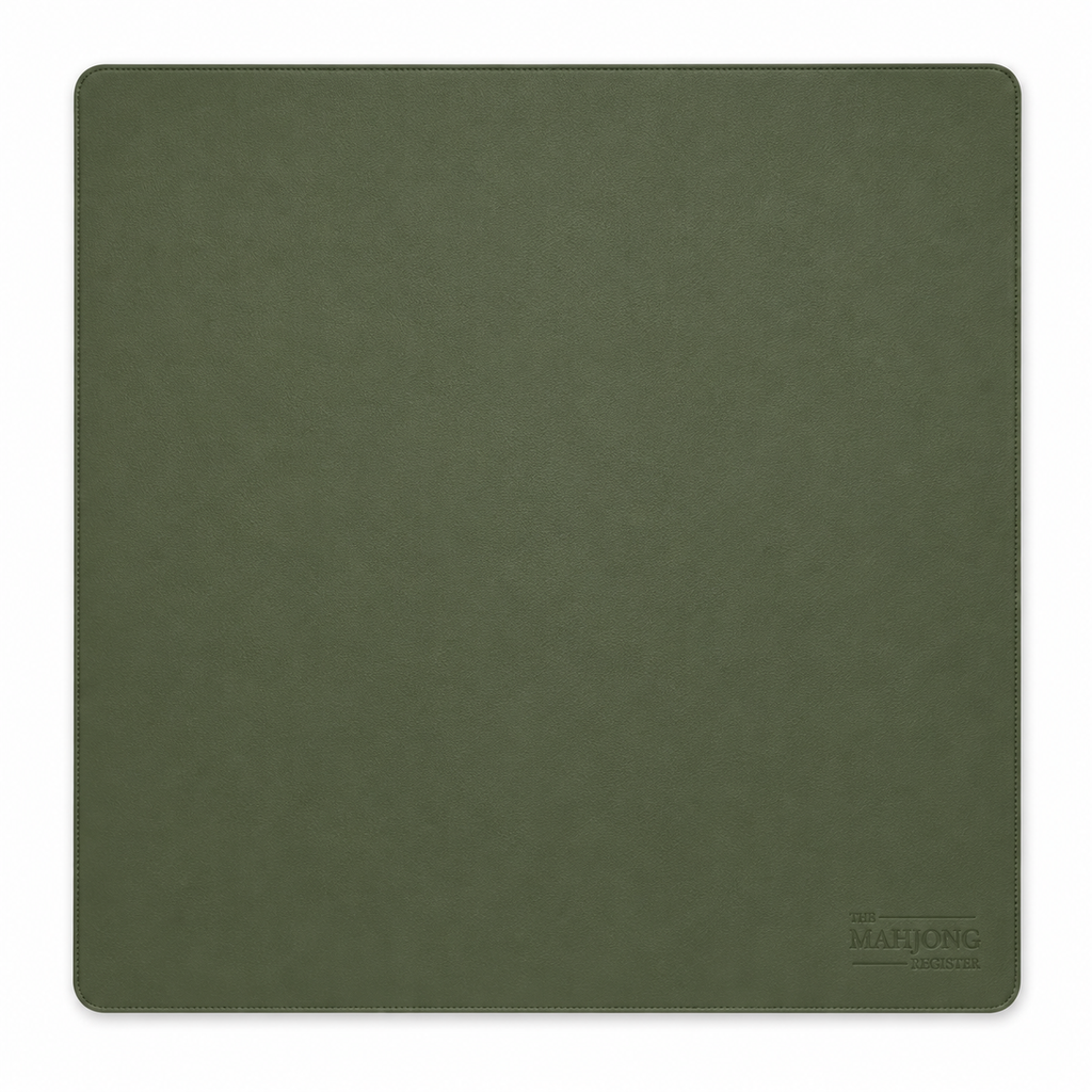 PRE-ORDER - Hunter Green & Navy Double-Sided Leatherette Mahjong Mat – 33" x 33" - Estimated Ship Oct 9th