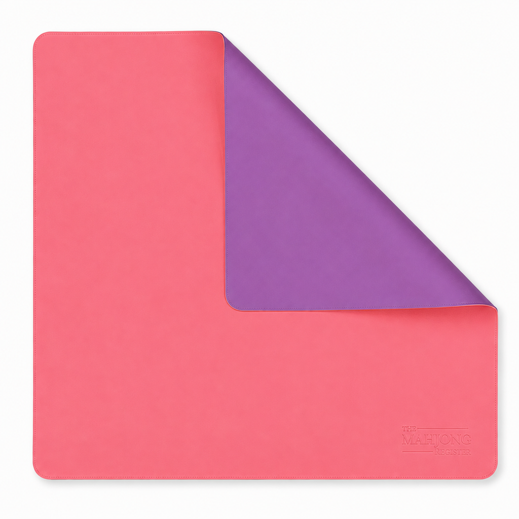 PRE-ORDER - Purple & Coral Pink Double-Sided Leatherette Mahjong Mat – 33" x 33" - Estimated Ship Oct 9th (Copy)
