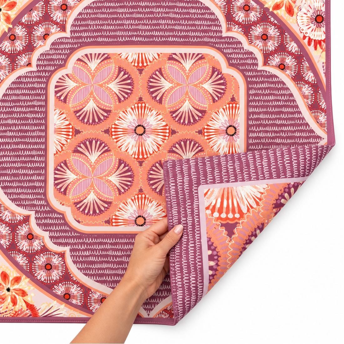 Colette’s Kaleidoscope Double-Sided Leatherette Mahjong Mat 31.5" x 31.5"