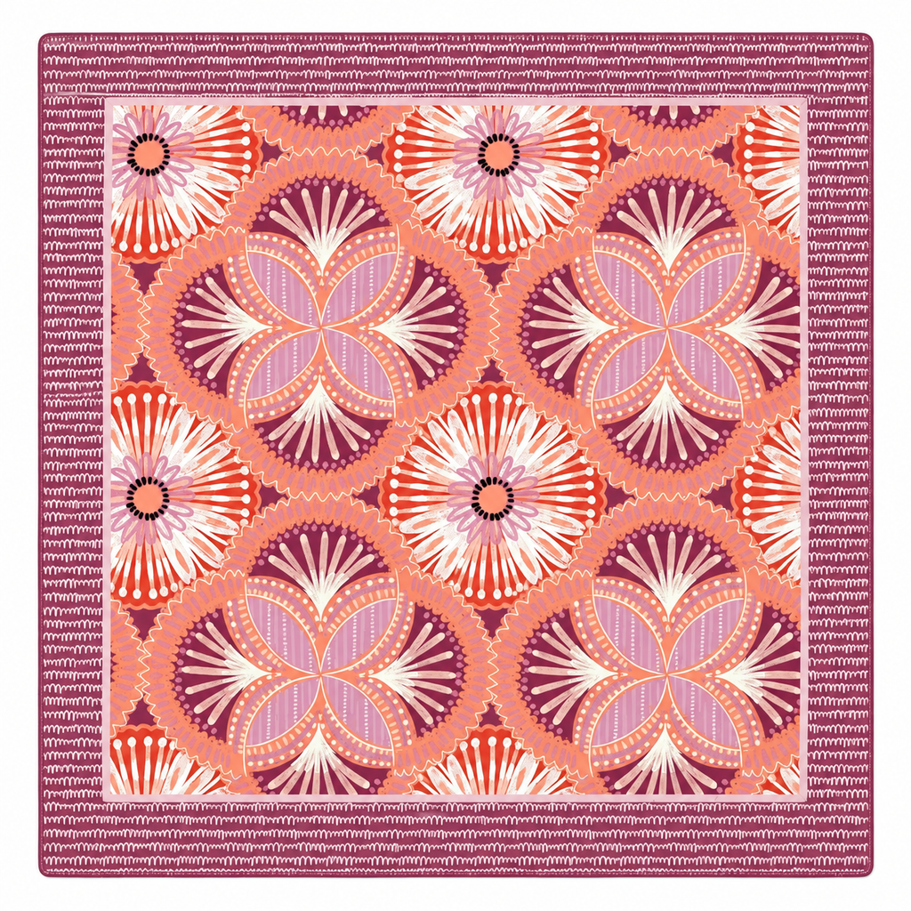 Colette’s Kaleidoscope Double-Sided Leatherette Mahjong Mat 31.5" x 31.5"