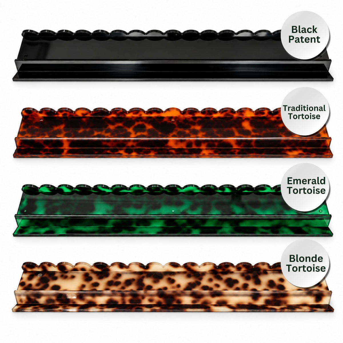 Signature Collection Acrylic Mahjong Racks – Set of 4, 20" Luxury Tile Holders